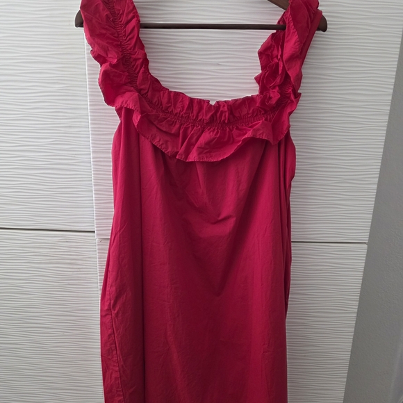Chic Red Ruffle Mini Dress - Picture 7 of 8